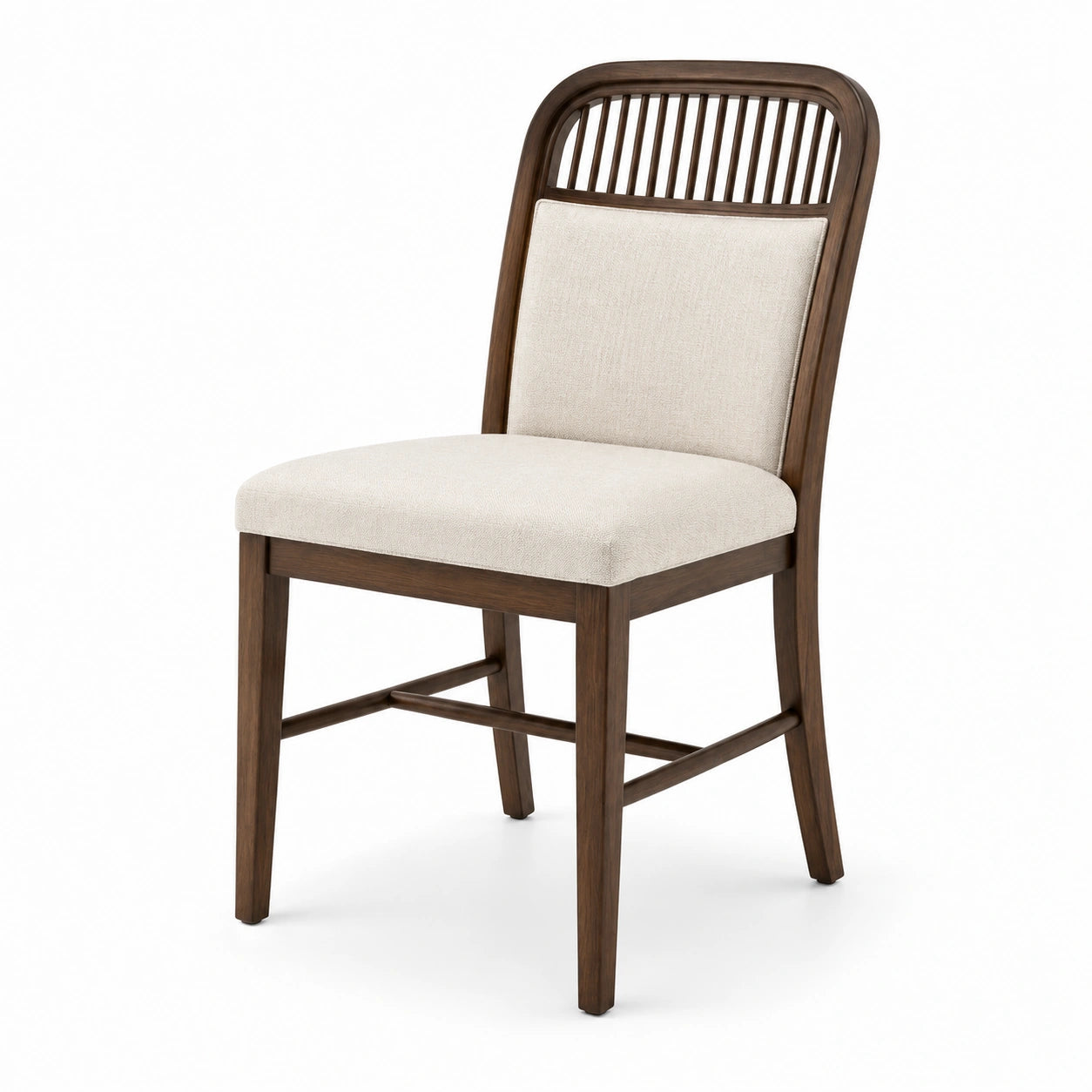 Sedia da pranzo in legno e tessuto beige