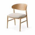 Sedia in legno e tessuto beige