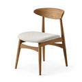 Sedia da pranzo in legno di rovere e tessuto beige