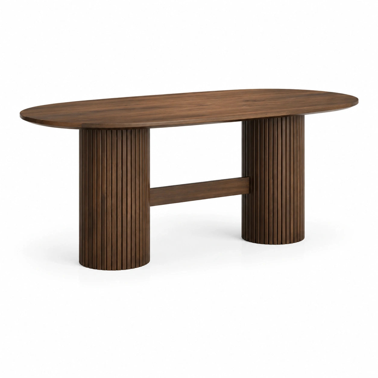 Tavolo da pranzo ovale in legno di noce marrone 180x90x75 cm