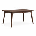 Tavolo da pranzo rettangolare in legno massello di noce 150x90x75 cm