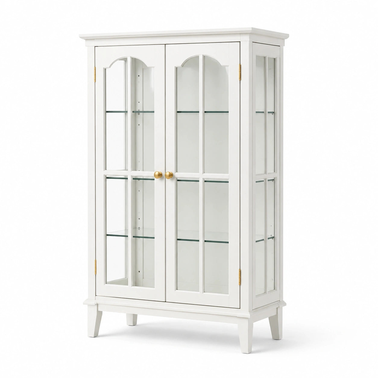 Vetrina in Legno con Ante in Vetro Bianco